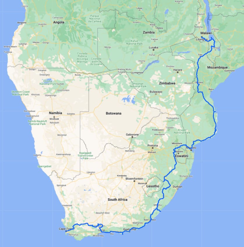 malawi route map
