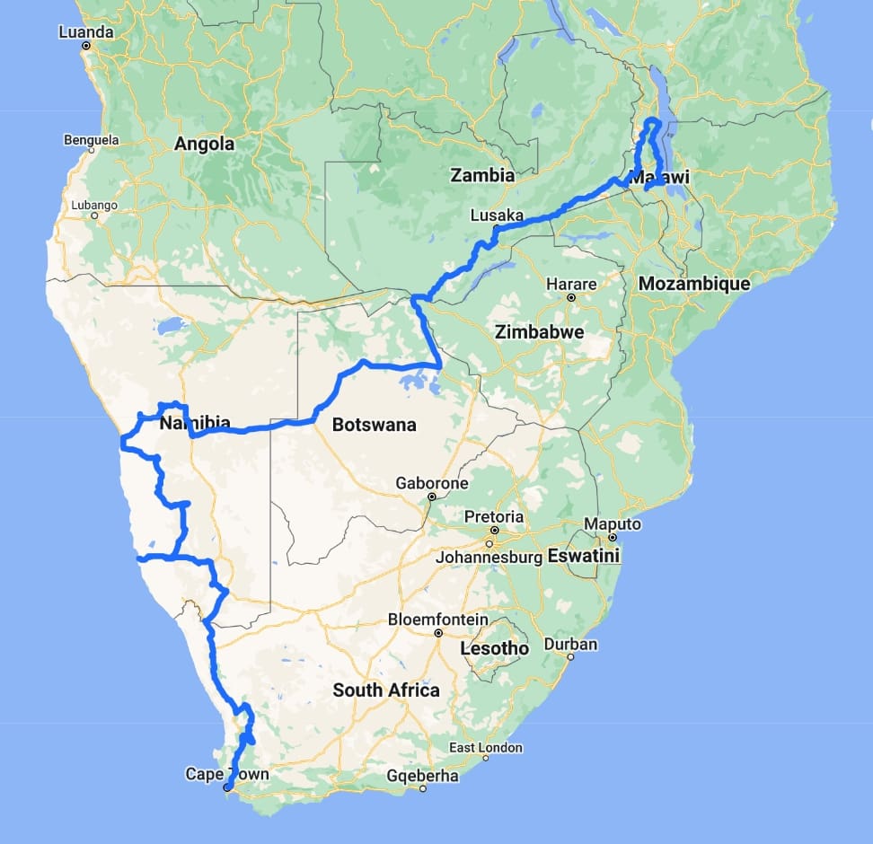cape town to malawi