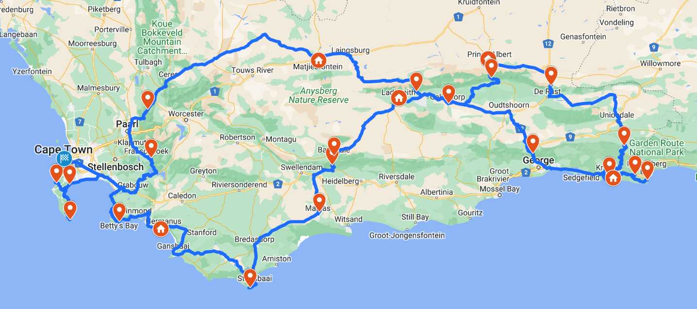 6-day WC ride map