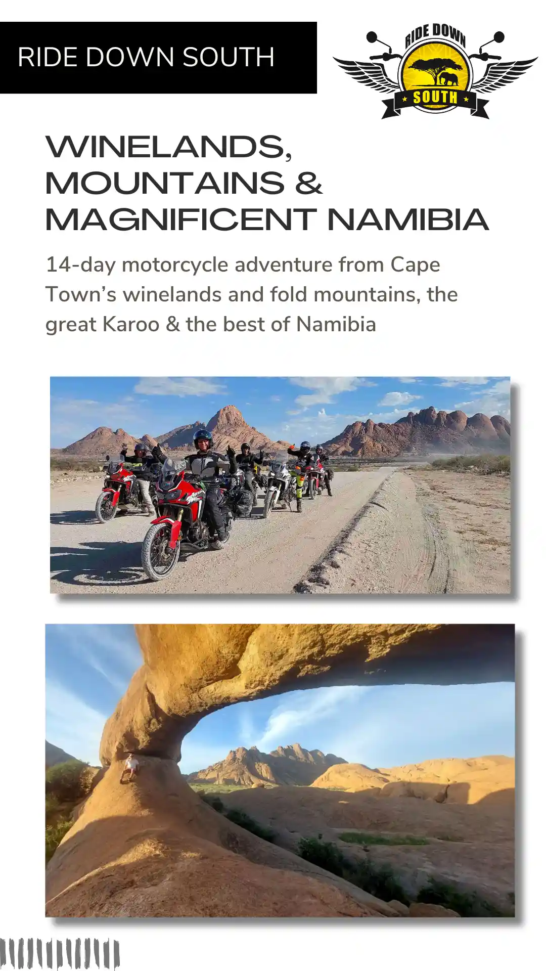 Cape Town to Windhoek Motorcycle Tour Brochure